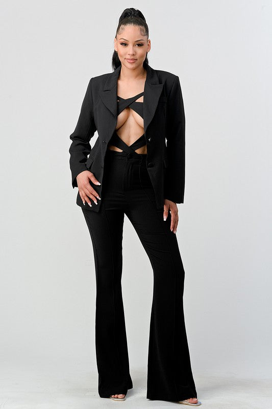 Sexy cutout two pcs suit