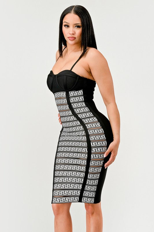 Maze Enigma Bodycon Dress